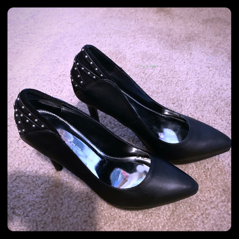 Black studded high heels